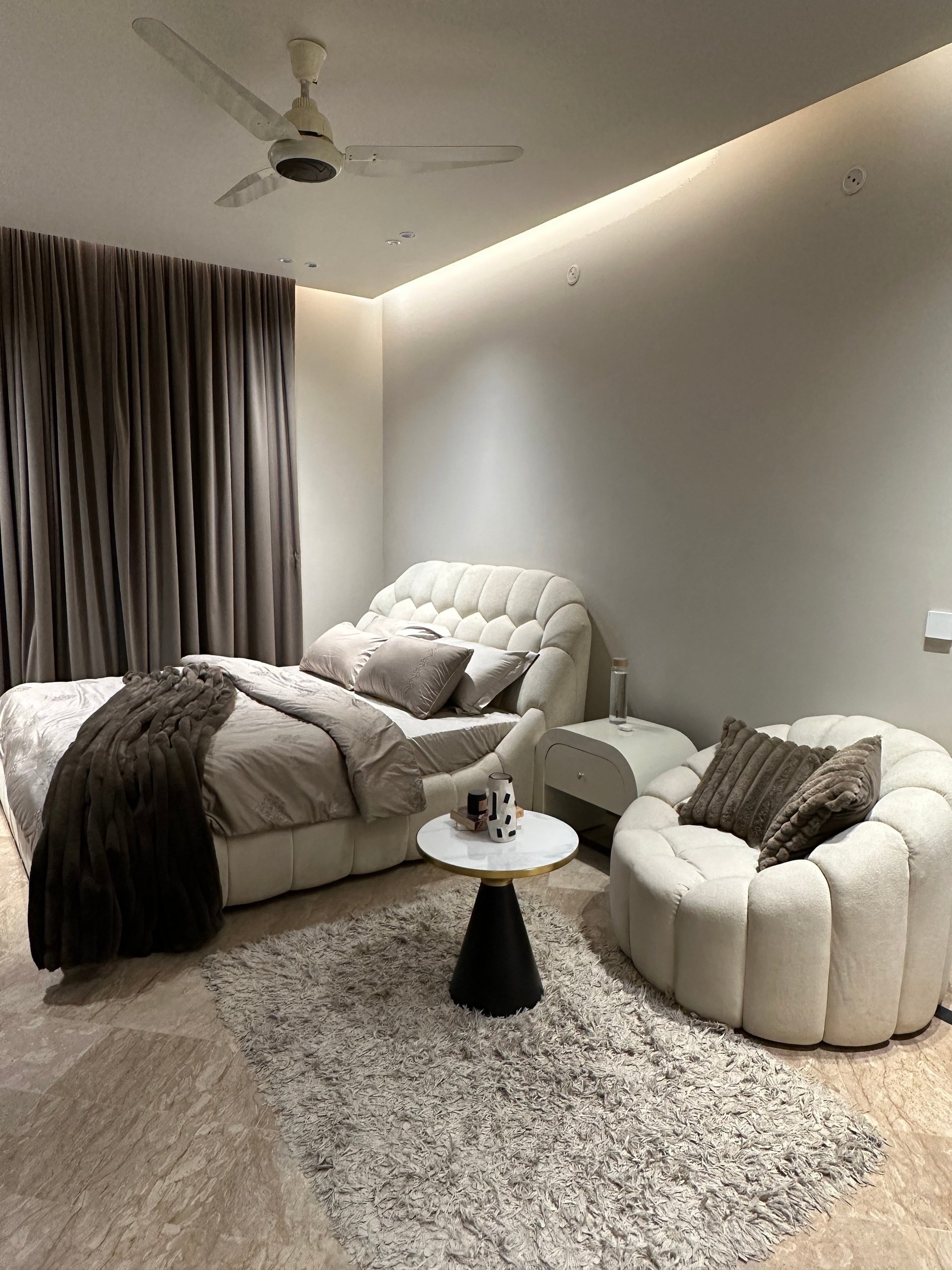 Luxury contemporary bedroom designed by InterioVogue